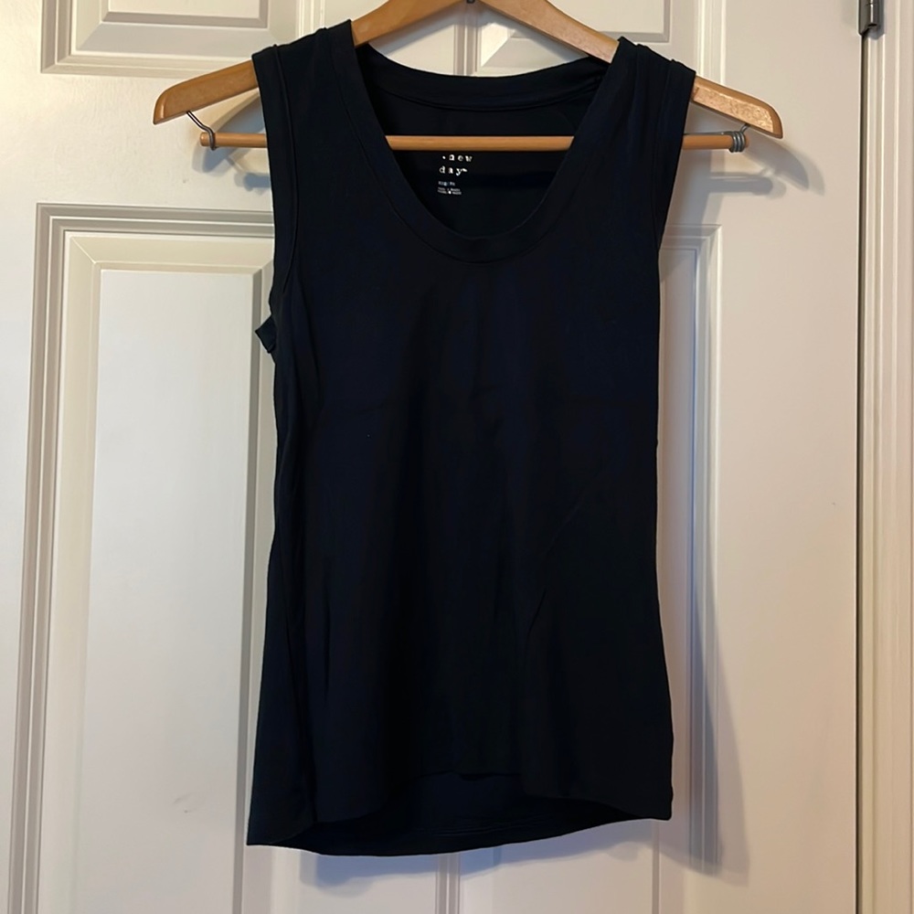 A New Day tank, black and purple sold, size medium